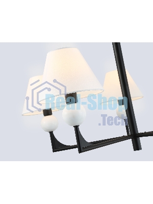 Люстра Ambrella light LH75153/5 BK/FR черный/белый матовый E14*5 max 40W D730*580