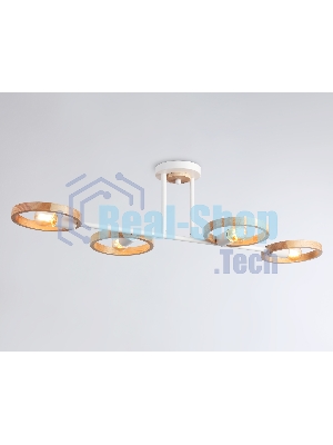 Светильник Ambrella light TR8247/4 WH/LWD белый/светлое дерево E27/4 max 40W 840*360*220