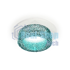 Комплект встраиваемого светильника Ambrella light XC6512043 SWH/BL белый песок/голубой MR16 GU5.3 (C6512, N6153)
