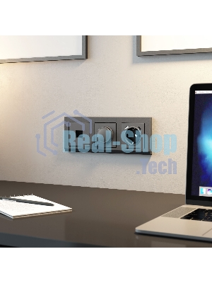 Розетка Ethernet RJ-45 (графит матовый)