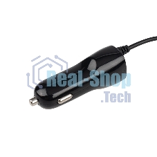 Автозарядка в прикуриватель Rexant microUSB (АЗУ) (5 V, 1000 mA) шнур спираль 1.2 м черный