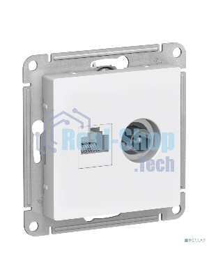 Механизм розетки 2-м AtlasDesign комп. RJ45 кат.5E+TV белый SchE ATN000189