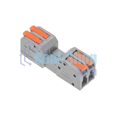 Клемма Rexant СМК 222-422R проходная разъемная 2 полюса серый 0,2-2,5/4 мм² (блистер 5 шт/уп)