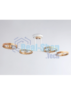 Светильник Ambrella light TR8247/4 WH/LWD белый/светлое дерево E27/4 max 40W 840*360*220