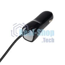 Автозарядка в прикуриватель Rexant microUSB (АЗУ) (5 V, 1000 mA) шнур спираль 1.2 м черный