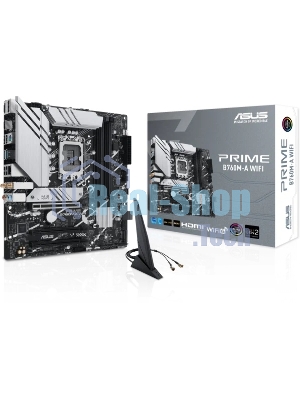 Материнская плата ASUS PRIME B760M-A WIFI, LGA 1700, Intel B760, 4xDDR5, 4xSATA, 2xM.2, 1xPCIe 4.0 x16, 1xPCIe 4.0 x4, 1xPCIe 4.0 x1, 2xHDMI, 1xDP, 1x 2.5Gb LAN, 2xUSB-A 3.2 Gen 2, 4xUSB-A 2.0, 3x3.5 мм, 7.1, mATX