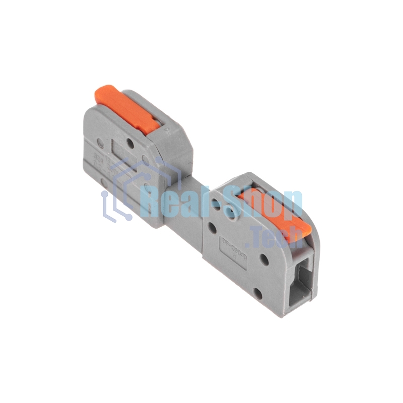 Клемма Rexant СМК 222-421R проходная разъемная 1 полюс серый 0,2-2,5/4 мм² (блистер 5 шт/уп)