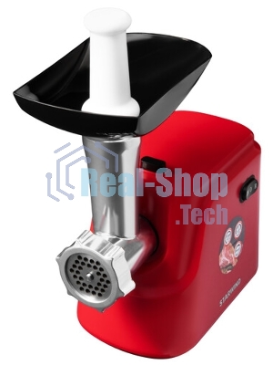 Мясорубка электрическая Starwind SMG3225 красный, 1500 Вт, 2.0 кг/мин, реверс, защита от перегрузки, насадки - 8