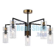 Люстра Ambrella light LH56113/5 BK/BS/CL черный/латунь/прозрачный E14*5 max 40W D605*350