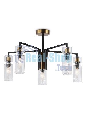 Люстра Ambrella light LH56113/5 BK/BS/CL черный/латунь/прозрачный E14*5 max 40W D605*350