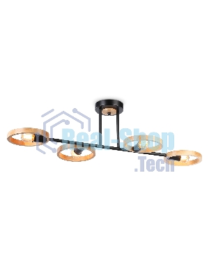 Светильник Ambrella light TR8248/4 BK/LWD черный/светлое дерево E27/4 max 40W 840*360*220