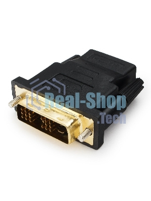 Переходник Cablexpert HDMI-DVI 19F/19M золотые разъемы, пакет, черный