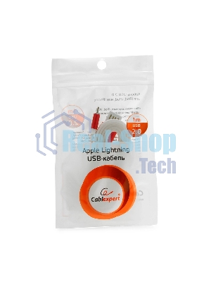 Кабель Gembird USB 2.0 Cablexpert CC-ApUSBr1m, AM/Lightning 8P, 1м, силиконовый шнур, разъемы розовый металлик, пакет