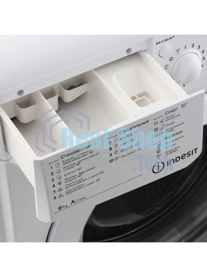Стиральная машина Indesit IWSD 6105 B (CIS).L белая, загрузка фронтальная 6кг, 1000 об/мин., класс: A