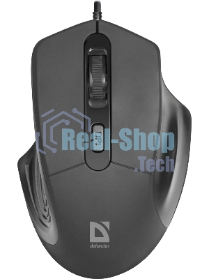 Мышь проводная Defender Datum MB-347 черный, 1600 dpi, USB, кнопки - 4