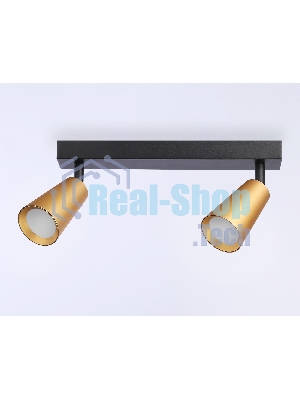 Накладной поворотный спот Ambrella light TA13146/2 BK/GD черный/золото GU10/2 max 12W 295*60*130
