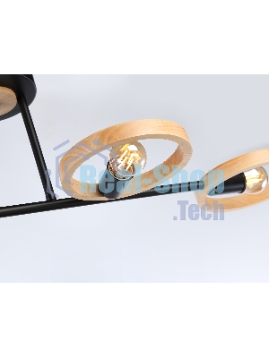 Светильник Ambrella light TR8248/4 BK/LWD черный/светлое дерево E27/4 max 40W 840*360*220