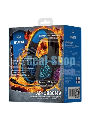 Гарнитура Sven AP-U980MV синий-чёрный, проводная, USB