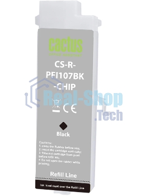 Картридж перезаправляемый струйный Cactus CS-R-PFI107BK-CHIP (260мл) для Canon imageProGRAF iPF670/680/685/770/780/785 с чипом