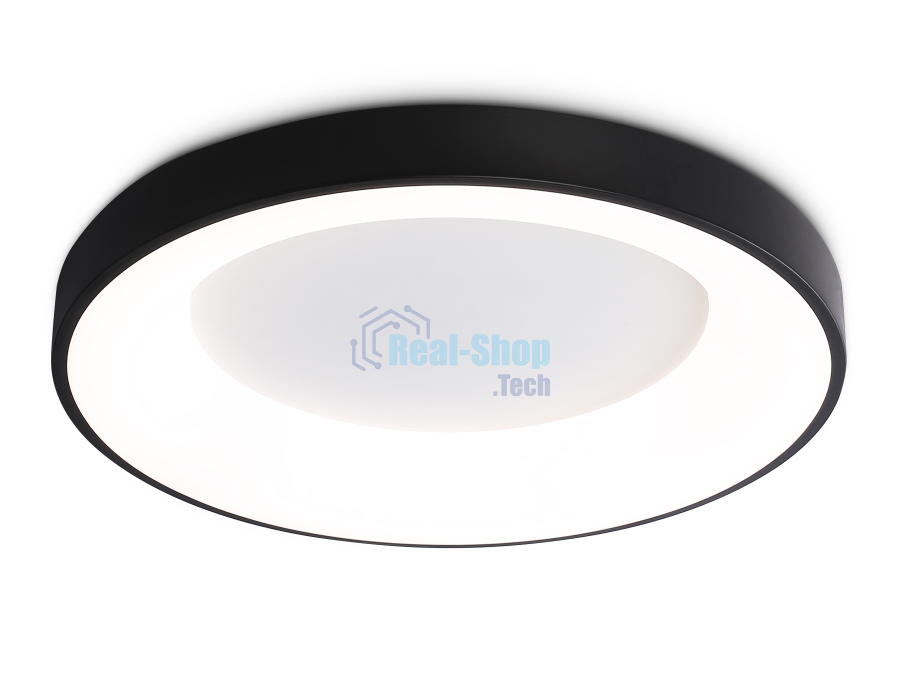 Потолочный светодиодный светильник Ambrella light FZ1403 BK черный IP20 48W 3000K-6500K D500*50 (ПДУ ИК)