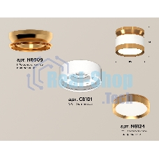 Светильник Ambrella Light XS8101060 SWH/PYG белый песок/золото желтое полированное GX53 (N8909, C8101, N8124)