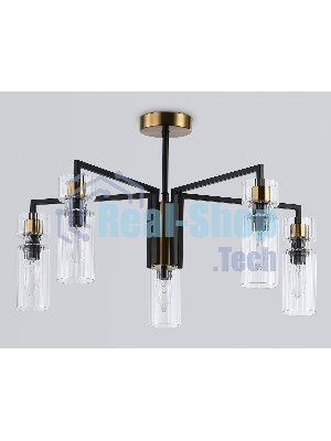 Люстра Ambrella light LH56113/5 BK/BS/CL черный/латунь/прозрачный E14*5 max 40W D605*350