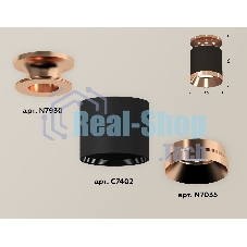 Светильник Ambrella Light XS7402121 SBK/PPG черный песок/золото розовое полированное MR16 GU5.3 (N7930, C7402, N7035)