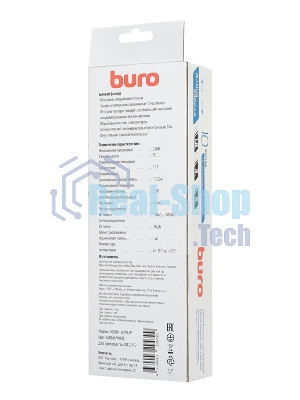 Сетевой фильтр Buro 500SH-1.8-SW-W 1.8 м, 5 розеток, белый, коробка