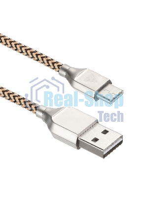 Кабель USB ACD-Titan Type-C ~ USB-A Нейлон, 1м, желто-черный