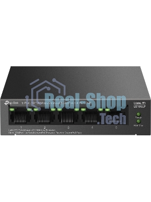 Коммутатор настольный TP-Link LS105LP с 5 портами 10/100 Мбит/с (4 порта PoE)