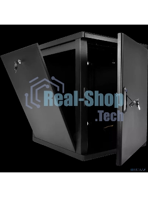 Шкаф телекоммуникационный ЦМО настенный разборный 15U (600 x 520) съемные стенки, дверь металл, черный (ШРН-М-15.500.1-9005)
