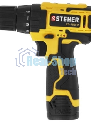 Дрель-шуруповерт STEHER CD-120-2, 12 В, 2 Ач, 30 Нм, щеточный