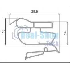 Уплотнитель двери для холодильника Indesit, Ariston, Hotpoint, Stinol C00854017