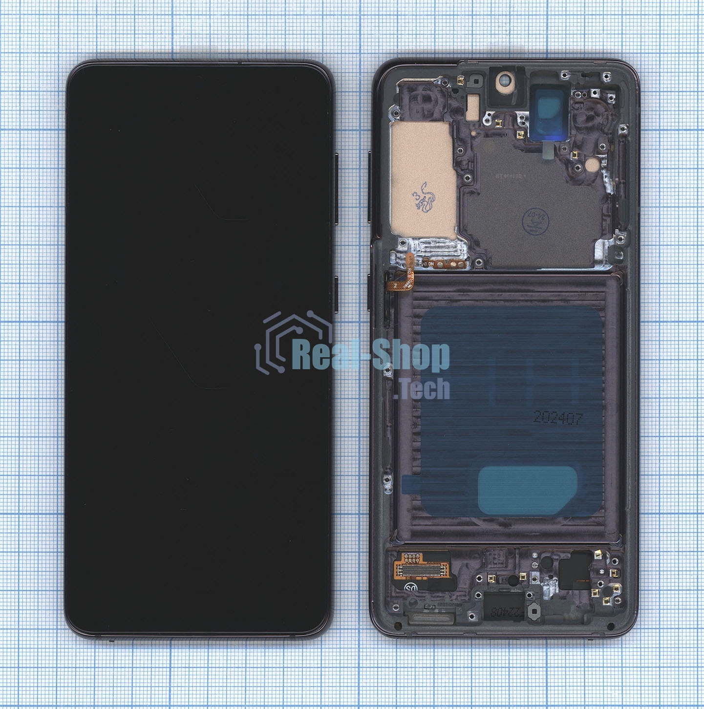 Дисплей для Samsung Galaxy S21 5G SM-G991B в сборе с тачскрином и рамкой TFT черный
