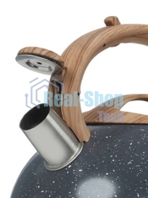 Чайник для плиты ALPENKOK AK-514/1, 3л, нержавейка со свистком(12)
