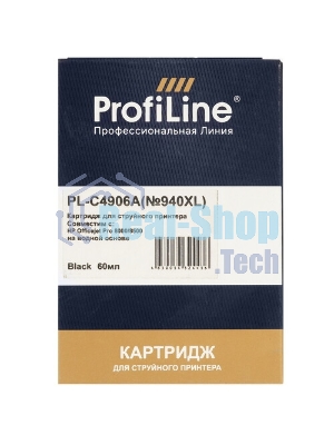 Картридж струйный ProfiLine PL-C4906A №940XL для принтеров HP Officejet Pro 8000/8500 Black пигмент