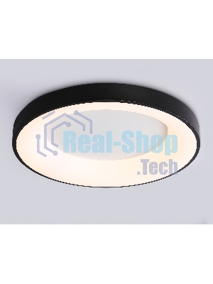 Потолочный светодиодный светильник Ambrella light FZ1403 BK черный IP20 48W 3000K-6500K D500*50 (ПДУ ИК)