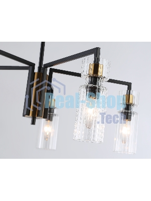 Люстра Ambrella light LH56113/5 BK/BS/CL черный/латунь/прозрачный E14*5 max 40W D605*350