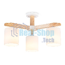Светильник Ambrella light TR83112/3 WH/LW белый/светлое дерево E27/3 max 40W D580*320