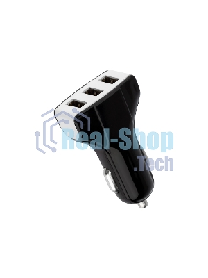Зарядное устройство в прикуриватель Rexant 3 x USB, 1000mA, черный