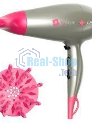 Фен GA.MA Diamond my style GH0304 серебристый/розовый, 2300 Вт, компактный