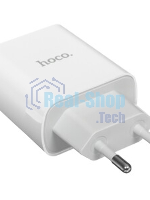 Сетевое зарядное устройство HOCO C80A Rapido 1xUSB + 1xUSB-C, 3.1A, 20W, белый