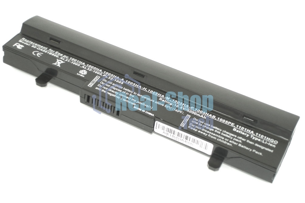 Аккумуляторная батарея для ноутбука Asus Eee PC 1001 1005 5200mAh OEM черный