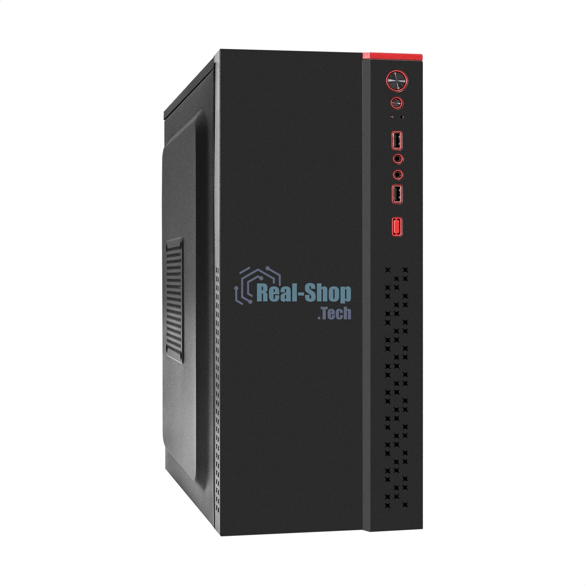 Компьютерный корпус Miditower ExeGate AA-443-AA400 (ATX, AA400 8 см, 2хUSB+HD Audio, черный)