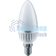 Лампа светодиодная Navigator NLL-C37-7-230-4K-E14-FR 7Вт свеча 4000К белый E14 560лм 176-264В
