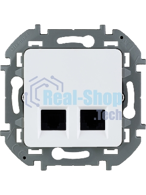 Двойная розетка RJ45 категория 6 UTP белый