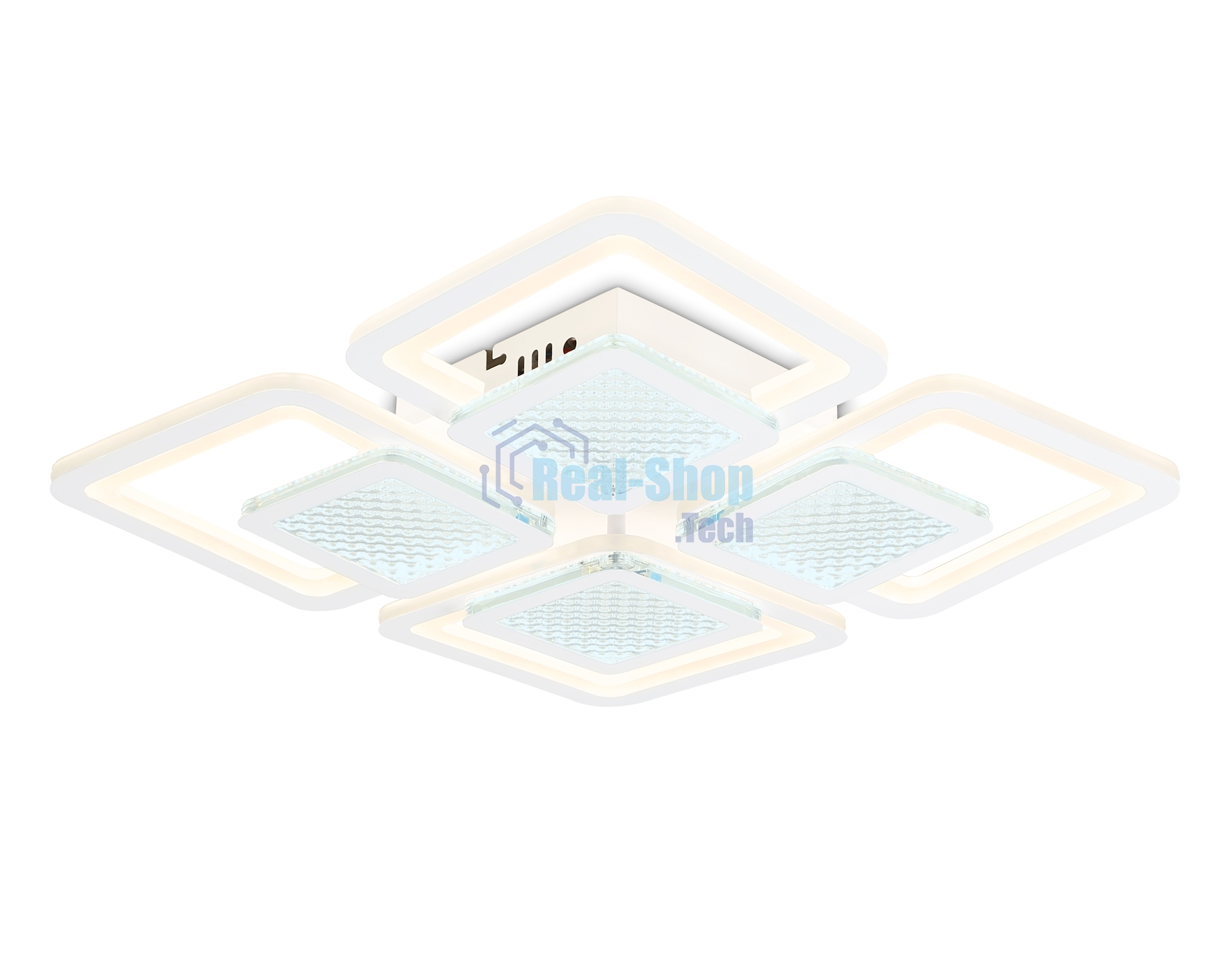Потолочный светодиодный светильник FA4283/4+4 WH белый 100W 3000K+6400K/4200K/6400K+3000K 435*435*70 (ПДУ ИК)