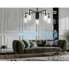 Люстра Ambrella light LH56113/5 BK/BS/CL черный/латунь/прозрачный E14*5 max 40W D605*350
