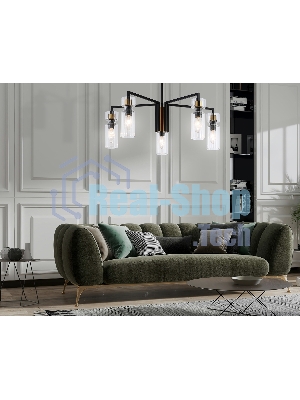 Люстра Ambrella light LH56113/5 BK/BS/CL черный/латунь/прозрачный E14*5 max 40W D605*350