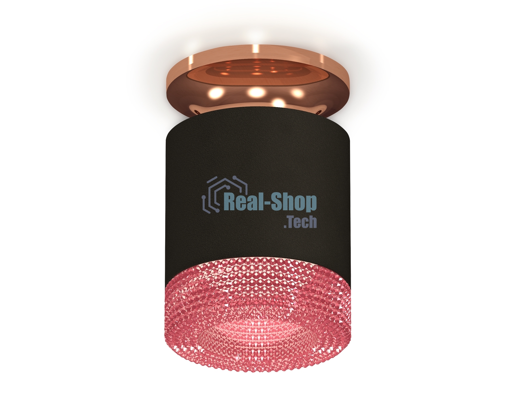 Светильник Ambrella Light XS7402123 SBK/PPG черный песок/золото розовое полированное MR16 GU5.3 (N7930, C7402, N7193)